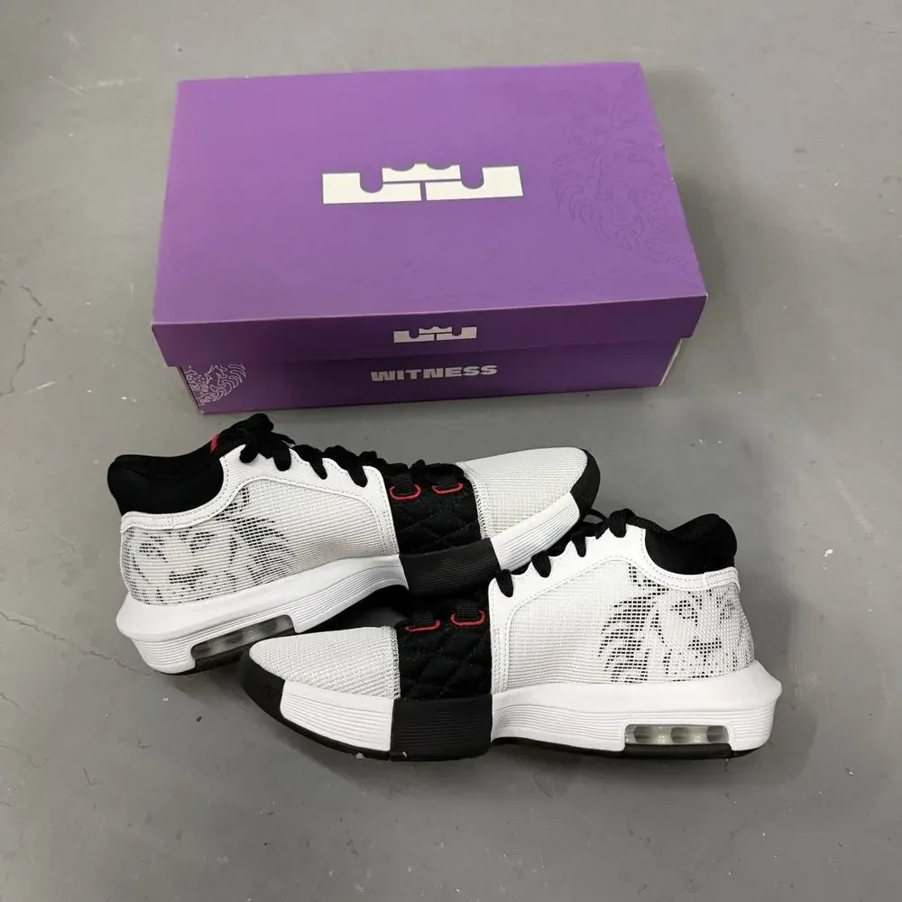 Size 8.5 - Nike LeBron Witness 8 White University Red Black